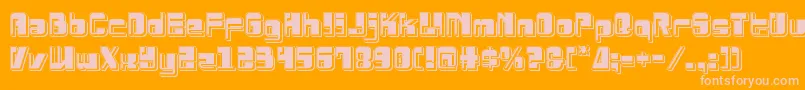 Drosselmeyerpunch-Schriftart – Rosa Schriften auf orangefarbenem Hintergrund