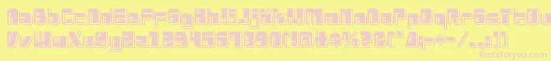 Drosselmeyerpunch-Schriftart – Rosa Schriften auf gelbem Hintergrund