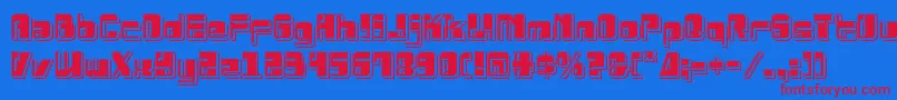 Drosselmeyerpunch-Schriftart – Rote Schriften auf blauem Hintergrund