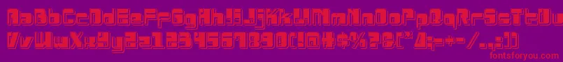 Drosselmeyerpunch-Schriftart – Rote Schriften auf violettem Hintergrund