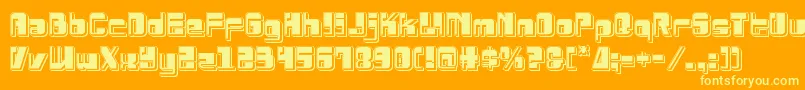 Drosselmeyerpunch-Schriftart – Gelbe Schriften auf orangefarbenem Hintergrund