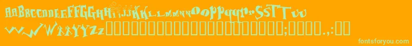 Baozso Font – Green Fonts on Orange Background