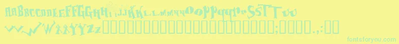 Baozso-Schriftart – Grüne Schriften auf gelbem Hintergrund