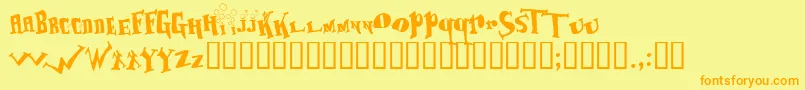 Baozso Font – Orange Fonts on Yellow Background