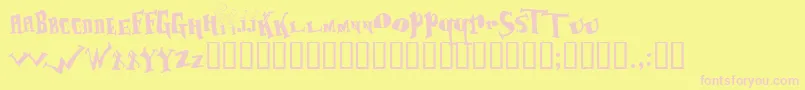 Baozso Font – Pink Fonts on Yellow Background