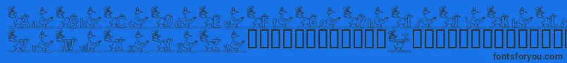 KgDucks2-Schriftart – Schwarze Schriften auf blauem Hintergrund