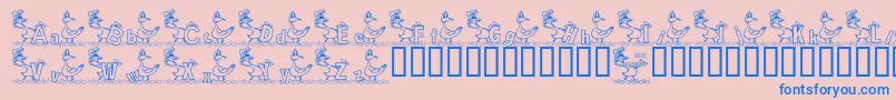 fuente KgDucks2 – Fuentes Azules Sobre Fondo Rosa