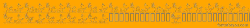 Fonte KgDucks2 – fontes cinzas em um fundo laranja