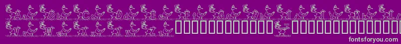 KgDucks2-Schriftart – Grüne Schriften auf violettem Hintergrund