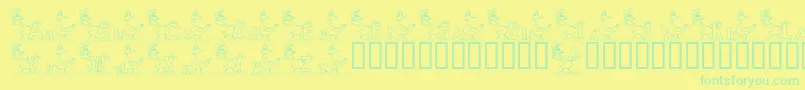 KgDucks2 Font – Green Fonts on Yellow Background