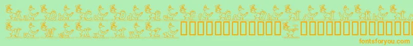 KgDucks2-Schriftart – Orangefarbene Schriften auf grünem Hintergrund