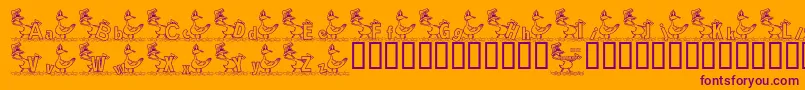 Шрифт KgDucks2 – фиолетовые шрифты на оранжевом фоне