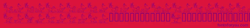 KgDucks2 Font – Purple Fonts on Red Background