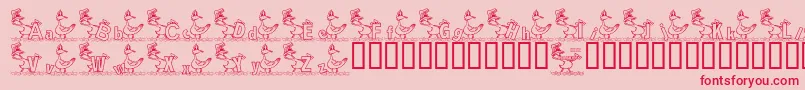 Fonte KgDucks2 – fontes vermelhas em um fundo rosa