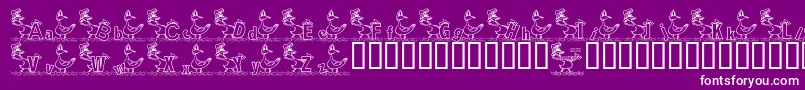 Fonte KgDucks2 – fontes brancas em um fundo violeta