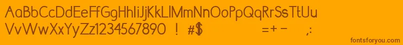 LumniaRegular-Schriftart – Braune Schriften auf orangefarbenem Hintergrund