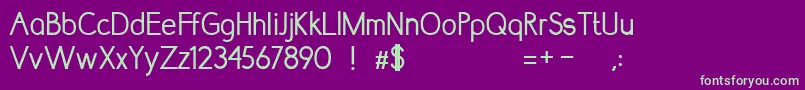 LumniaRegular Font – Green Fonts on Purple Background