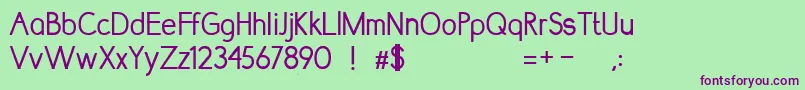 LumniaRegular Font – Purple Fonts on Green Background