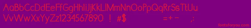 LumniaRegular-Schriftart – Rote Schriften auf violettem Hintergrund