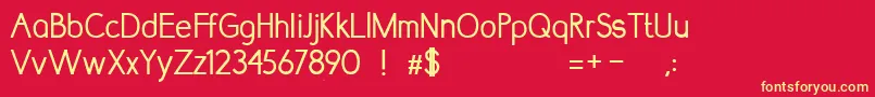 LumniaRegular Font – Yellow Fonts on Red Background