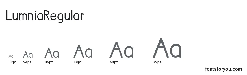 Размеры шрифта LumniaRegular