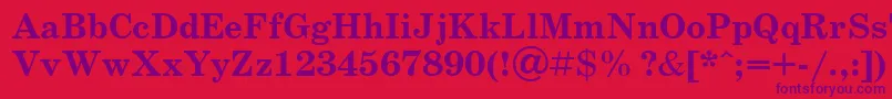 Scbb-Schriftart – Violette Schriften auf rotem Hintergrund