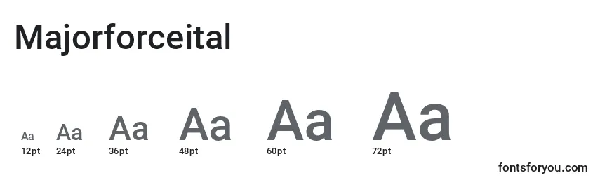 Majorforceital Font Sizes