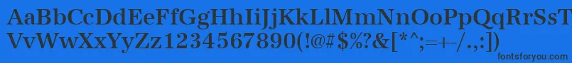 Шрифт Urwantiquatmednar – чёрные шрифты на синем фоне