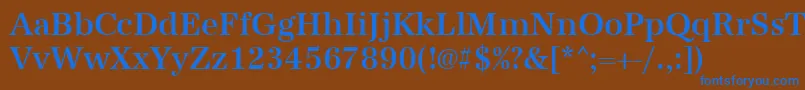 Czcionka Urwantiquatmednar – niebieskie czcionki na brązowym tle