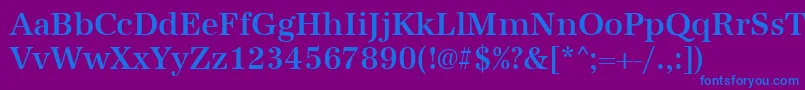フォントUrwantiquatmednar – 紫色の背景に青い文字