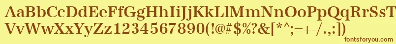 Urwantiquatmednar Font – Brown Fonts on Yellow Background