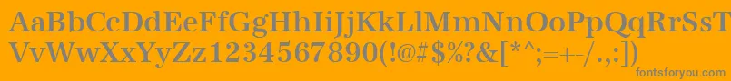 フォントUrwantiquatmednar – オレンジの背景に灰色の文字