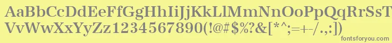 フォントUrwantiquatmednar – 黄色の背景に灰色の文字