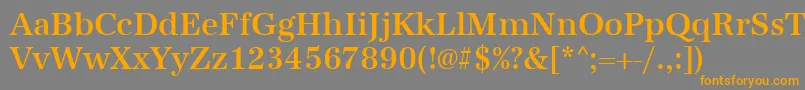 フォントUrwantiquatmednar – オレンジの文字は灰色の背景にあります。