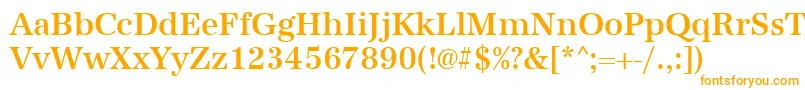 フォントUrwantiquatmednar – 白い背景にオレンジのフォント