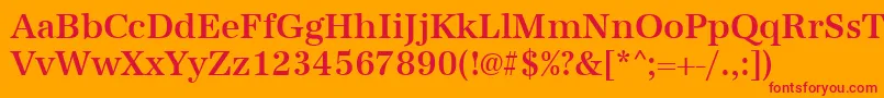 フォントUrwantiquatmednar – オレンジの背景に赤い文字