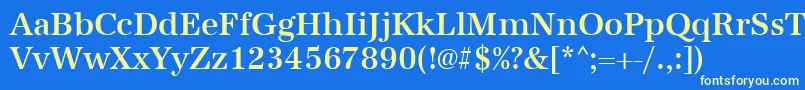 Urwantiquatmednar Font – Yellow Fonts on Blue Background