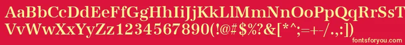 Urwantiquatmednar-fontti – keltaiset fontit punaisella taustalla