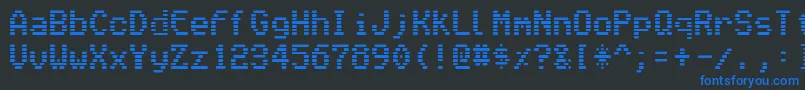 Fonte Vmonitor – fontes azuis em um fundo preto
