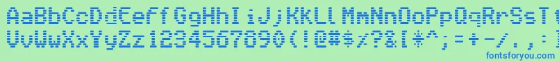 Vmonitor Font – Blue Fonts on Green Background