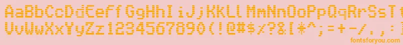 Vmonitor Font – Orange Fonts on Pink Background