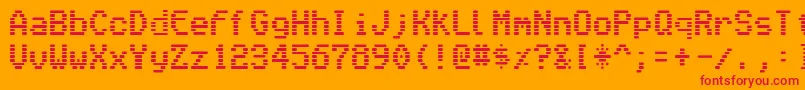 Vmonitor Font – Red Fonts on Orange Background