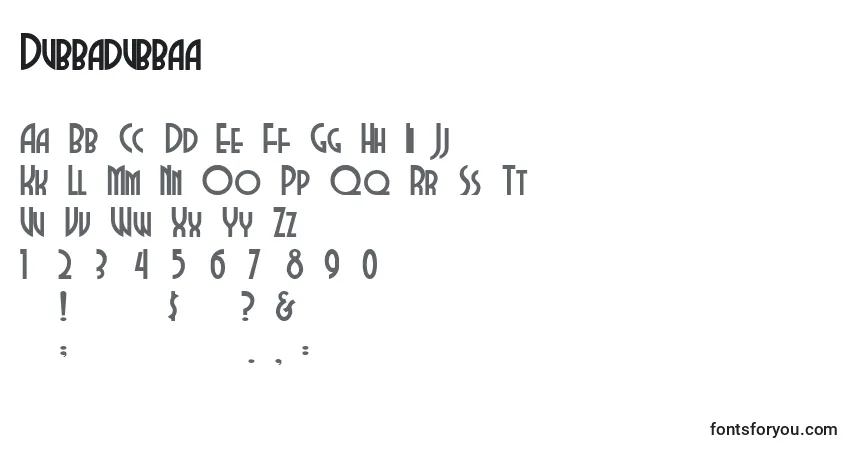 Шрифт Dubbadubbaa – алфавит, цифры, специальные символы