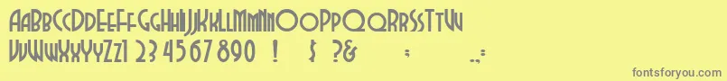 フォントDubbadubbaa – 黄色の背景に灰色の文字