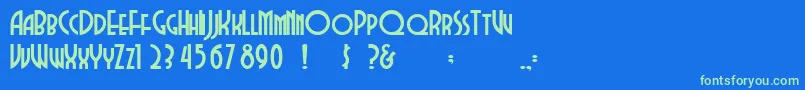 Dubbadubbaa Font – Green Fonts on Blue Background