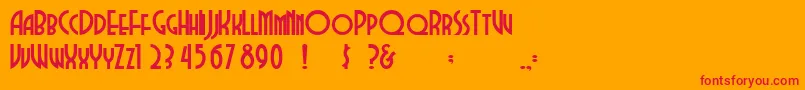 Dubbadubbaa-Schriftart – Rote Schriften auf orangefarbenem Hintergrund