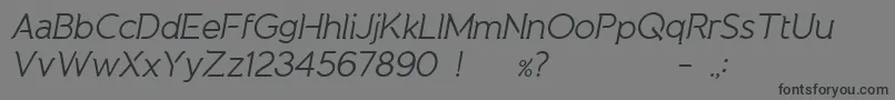 フォントNaturaPlayItalic – 黒い文字の灰色の背景