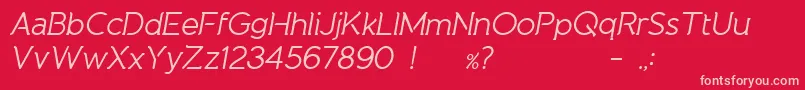 NaturaPlayItalic Font – Pink Fonts on Red Background