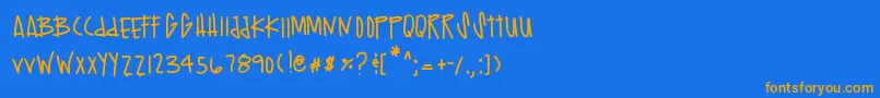 Hypebeast Font – Orange Fonts on Blue Background
