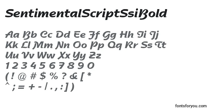 Police SentimentalScriptSsiBold - Alphabet, Chiffres, Caractères Spéciaux